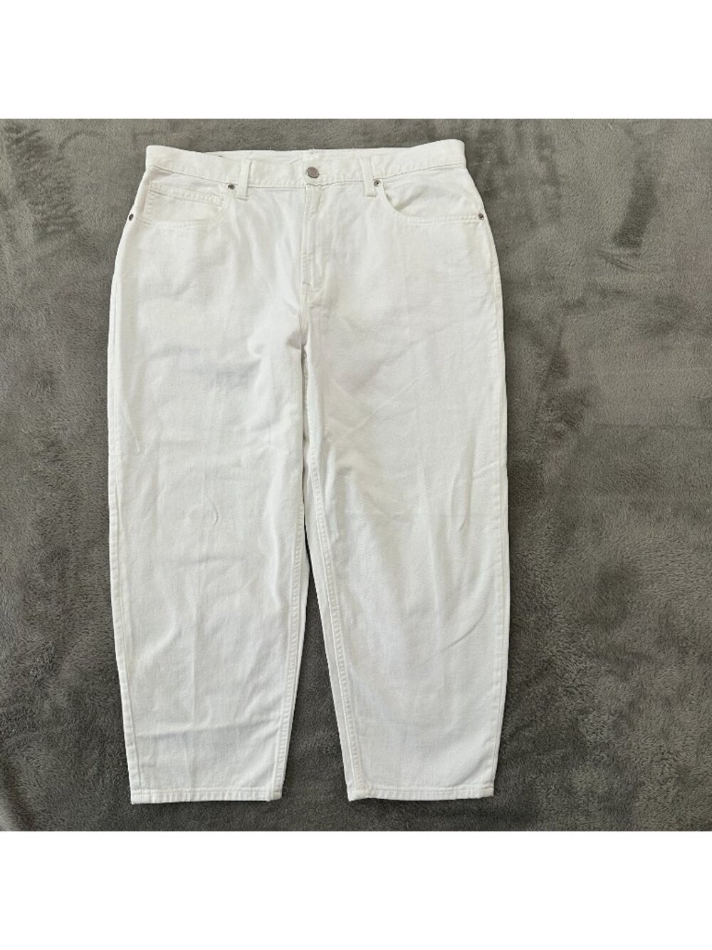 Gap High Rise Barrel Leg Jeans White Women's size 32 14 Regular